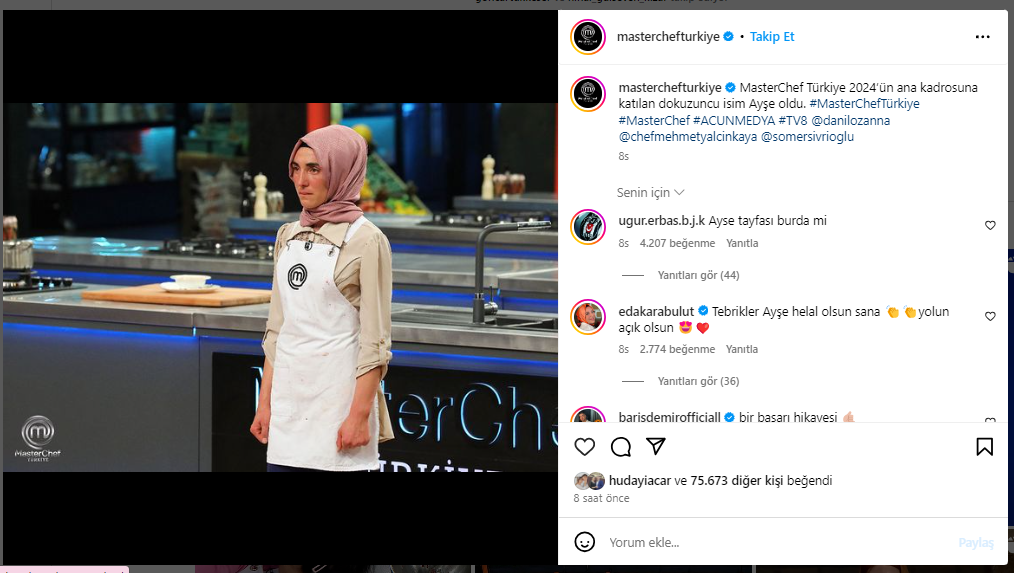 Afyonkarahisarlı Yarışmacı Ayşe Ekiz Masterchef Ana Kadrosuna Katıldı