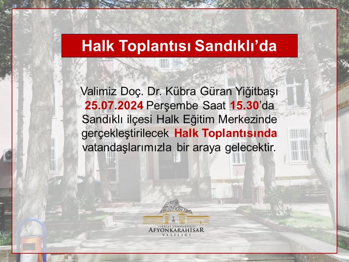 Vali Yiğitbaşı’nın Rotası Bu Hafta Sandıklı İlçesi Olacak