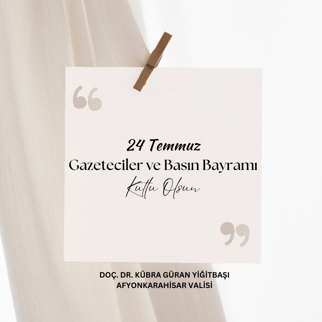 Vali Yiğitbaşı 24 Temmuz Basın Bayramı Tebrik Mesajı Yayınladı