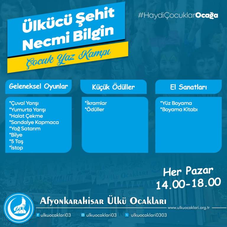 ÜLKÜ OCAKLARI, ÇOCUKLARA ÖZEL ETKİNLİK DÜZENLİYOR