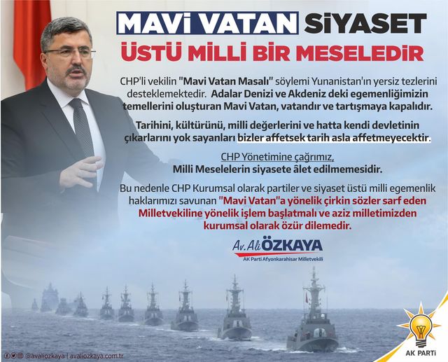 "MAVİ VATAN SİYASET ÜSTÜ BİR MESELEDİR"