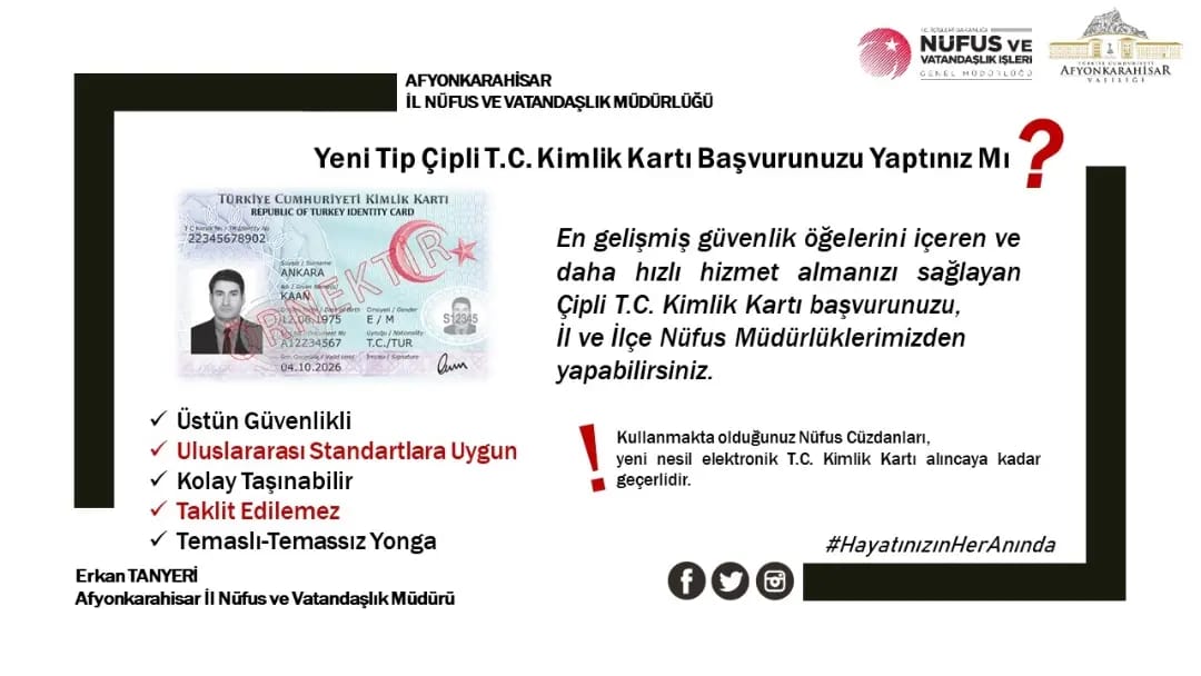 AFYONKARAHİSAR İL NÜFUS MÜDÜRLÜĞÜ YENİLİKLER HAKKINDA BİLGİLENDİRDİ!