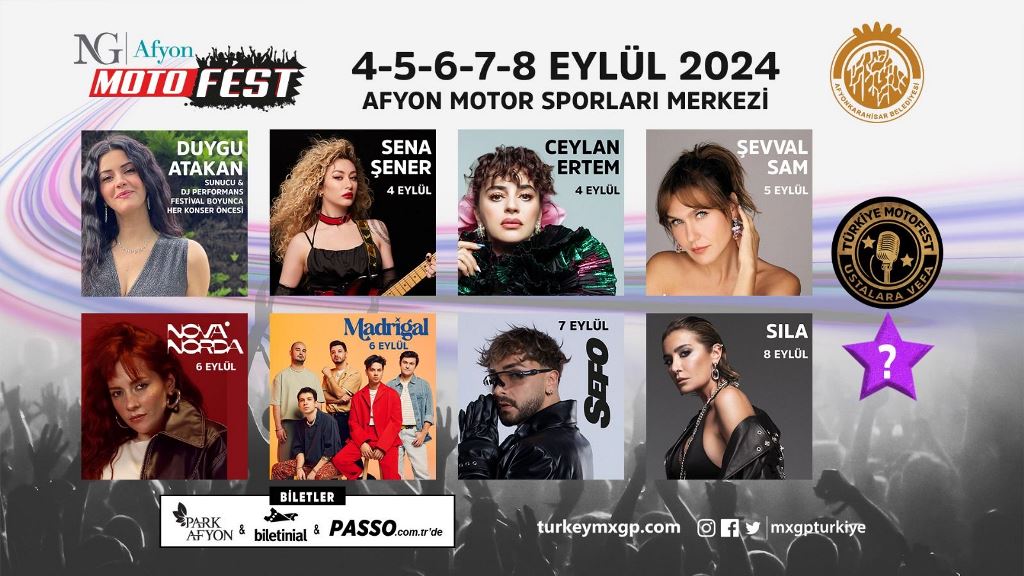 TÜRKİYE MOTOFEST'TE 5 GÜNDE 7 KONSER