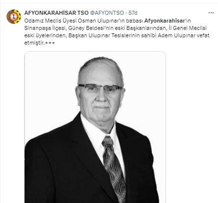 ATSO’dan Ulupınar’a Taziye Yayınlandı