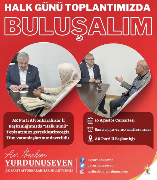 Yurdunuseven, Halk Günü Toplantısında Vatandaşlarla Bir Araya Geliyor