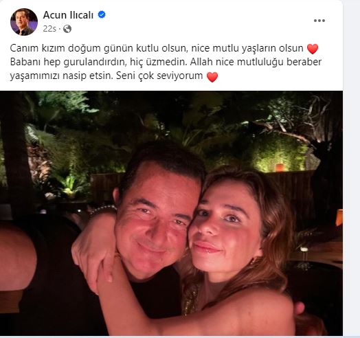 ÜNLÜ İSİM KIZININ DOĞUM GÜNÜNÜ YAPTIĞI  PAYLAŞIMLA KUTLADI