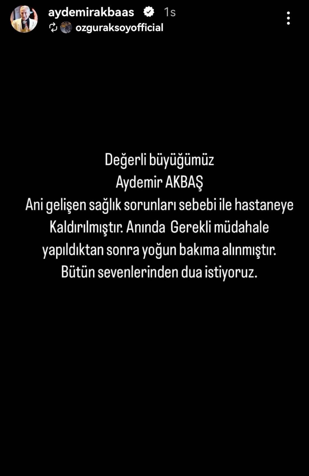 Sinema ve Televizyona Hayat Veren Asırlık Çınar Akbaş'tan Kötü Haber