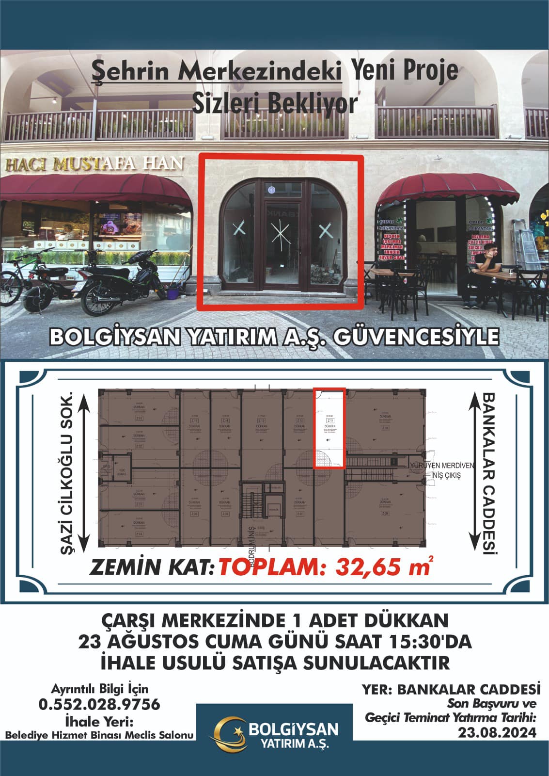 Bolvadin Belediyesi'nden İhale Fırsatı: Çarşı Merkezinde 2 Dükkân Satışta