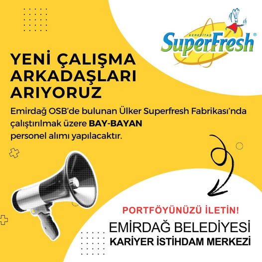 DÜNYA DEVİ EMİRDAĞ'DA ELEMAN ALIMI YAPACAK