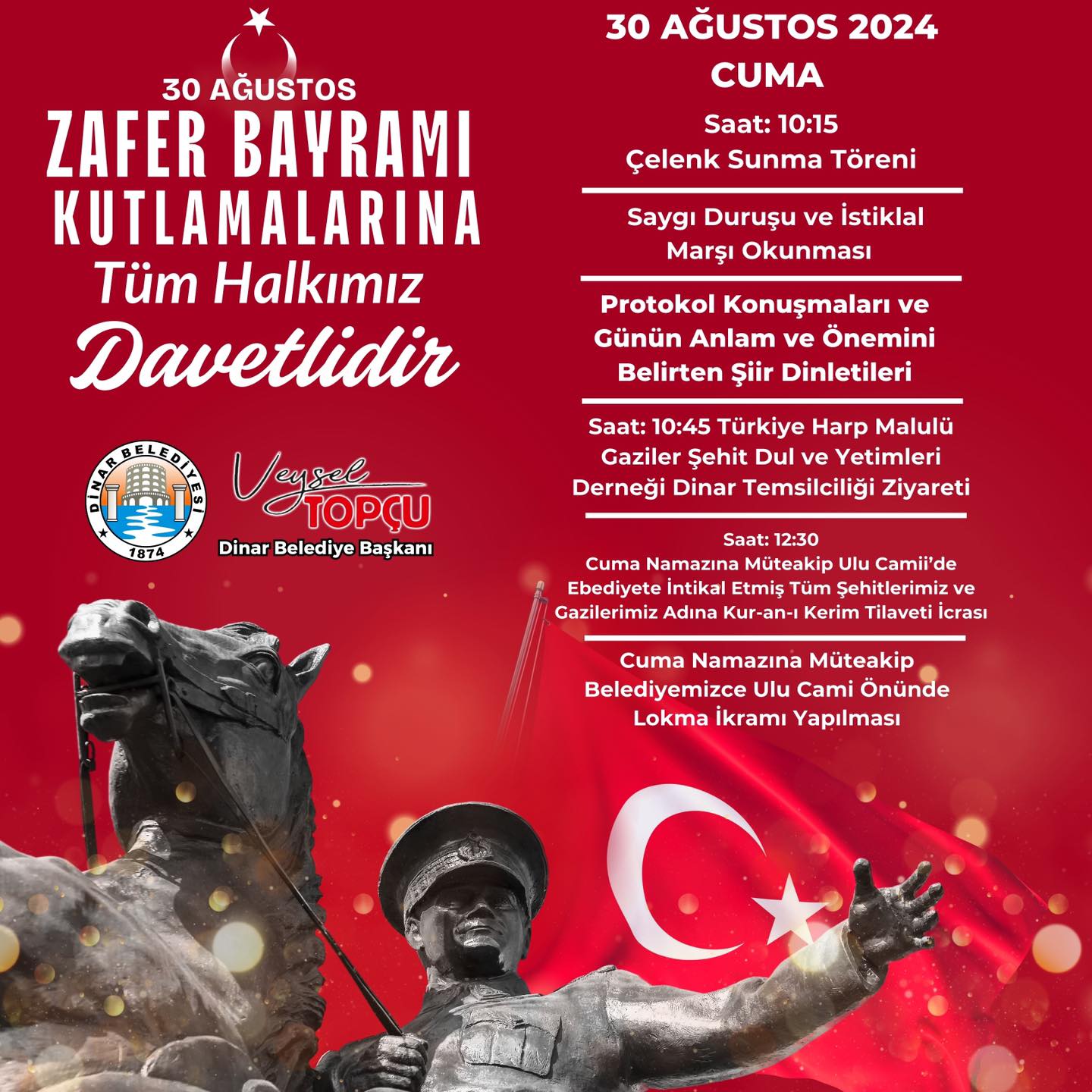 Dinar’da 30 Ağustos Zafer Bayramı Coşkusu