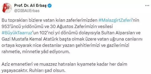 Atatürk'ün adını anmıyorlar" diye eleştiriliyordu! Diyanet İşleri Başkanı Ali Erbaş, bu kez ezber bozdu