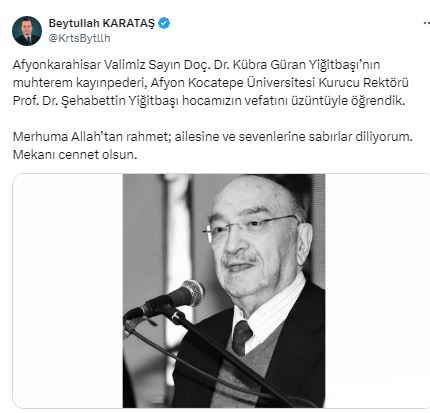 Saadet Partili Karataş’tan Taziye Mesajı Geldi