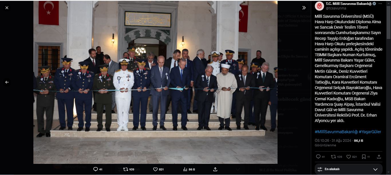 ERDOĞAN AÇILIŞA AİT KARELERİ SOSYAL MEDYA HESABINDAN PAYLAŞTI