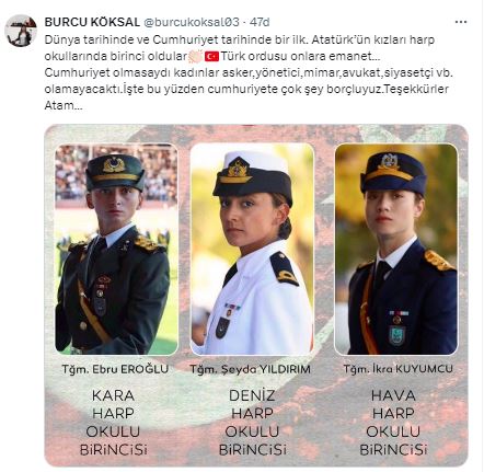 Başkan Köksal’dan Kadın Teğmenlere Tebrik Mesajı