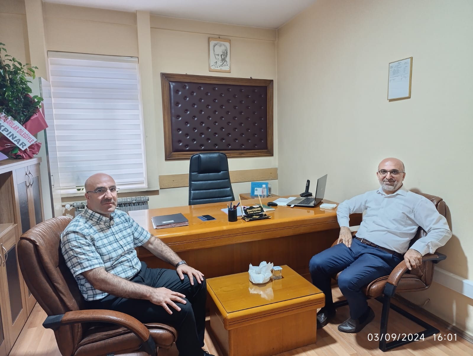 Afyonkarahisar İl Müftüsü Lütfü İmamoğlu'ndan  müftü yardımcısı Cansever'e hayırlı olsun ziyareti
