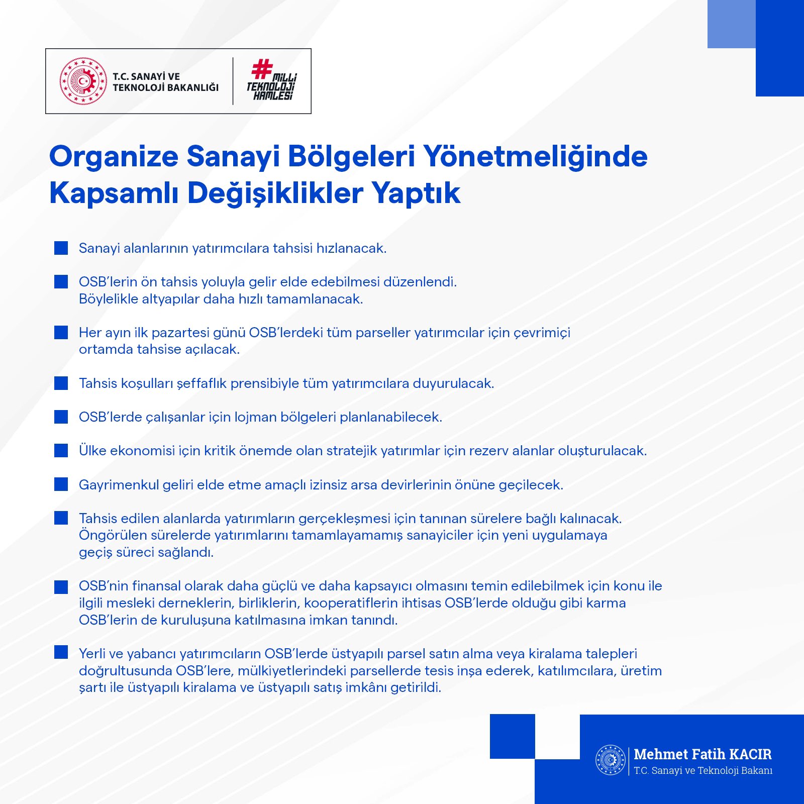 OSB Yönetmeliğindeki Değişiklikler Resmi Gazete’de