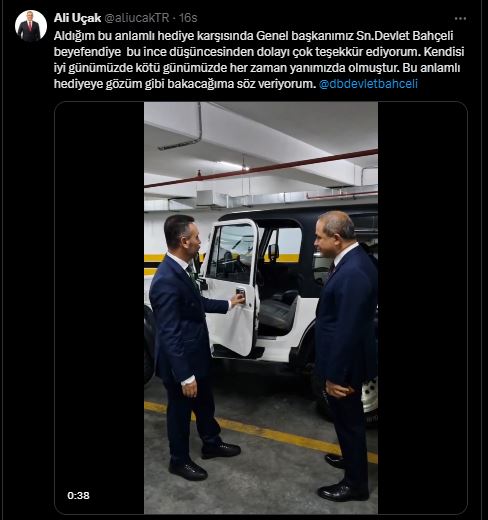 MHP LİDERİ BAHÇELİ "ÇOK ÖZEL" DEDİĞİ ARACI BAKIN KİME HEDİYE ETTİ