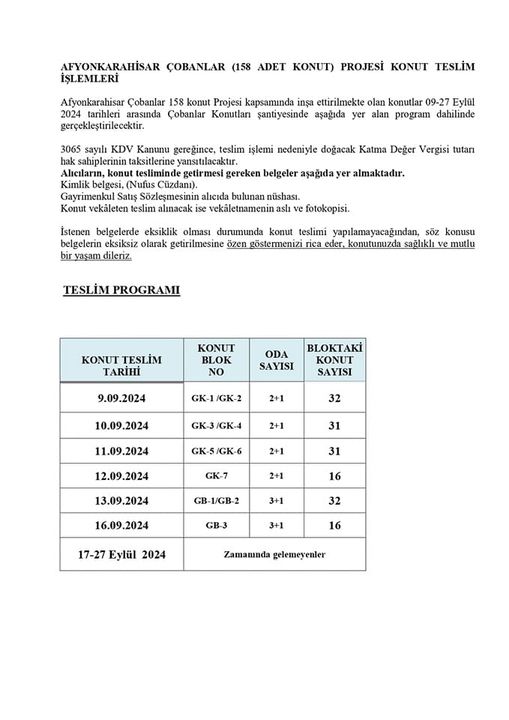 Başkan Altuntaş'tan TOKİ Konutları Teslim Süreci Hakkında Bilgilendirme
