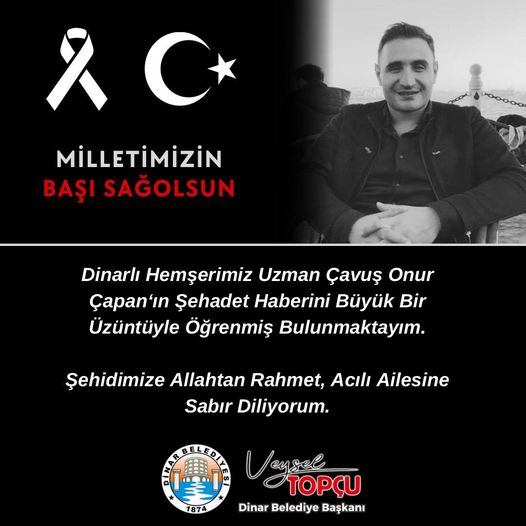 Başkan Topçu Şehit Asker İçin Taziye Yayınladı
