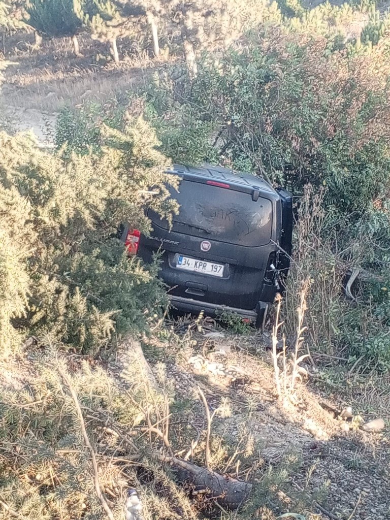AĞAÇLIK ALANA GİREN HAFİF TİCARİ ARAÇTA 5 KİŞİ YARALANDI