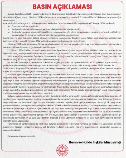 LGS'de puanlar yeniden hesaplanıyor! MEB açıkladı