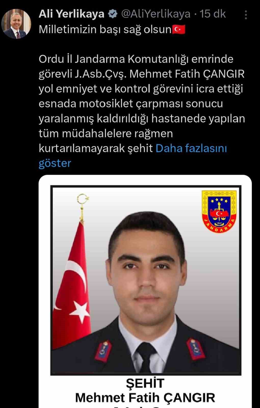 Motosiklet Sürücüsünün Çarptığı Astsubay Görev Başında Şehit Oldu