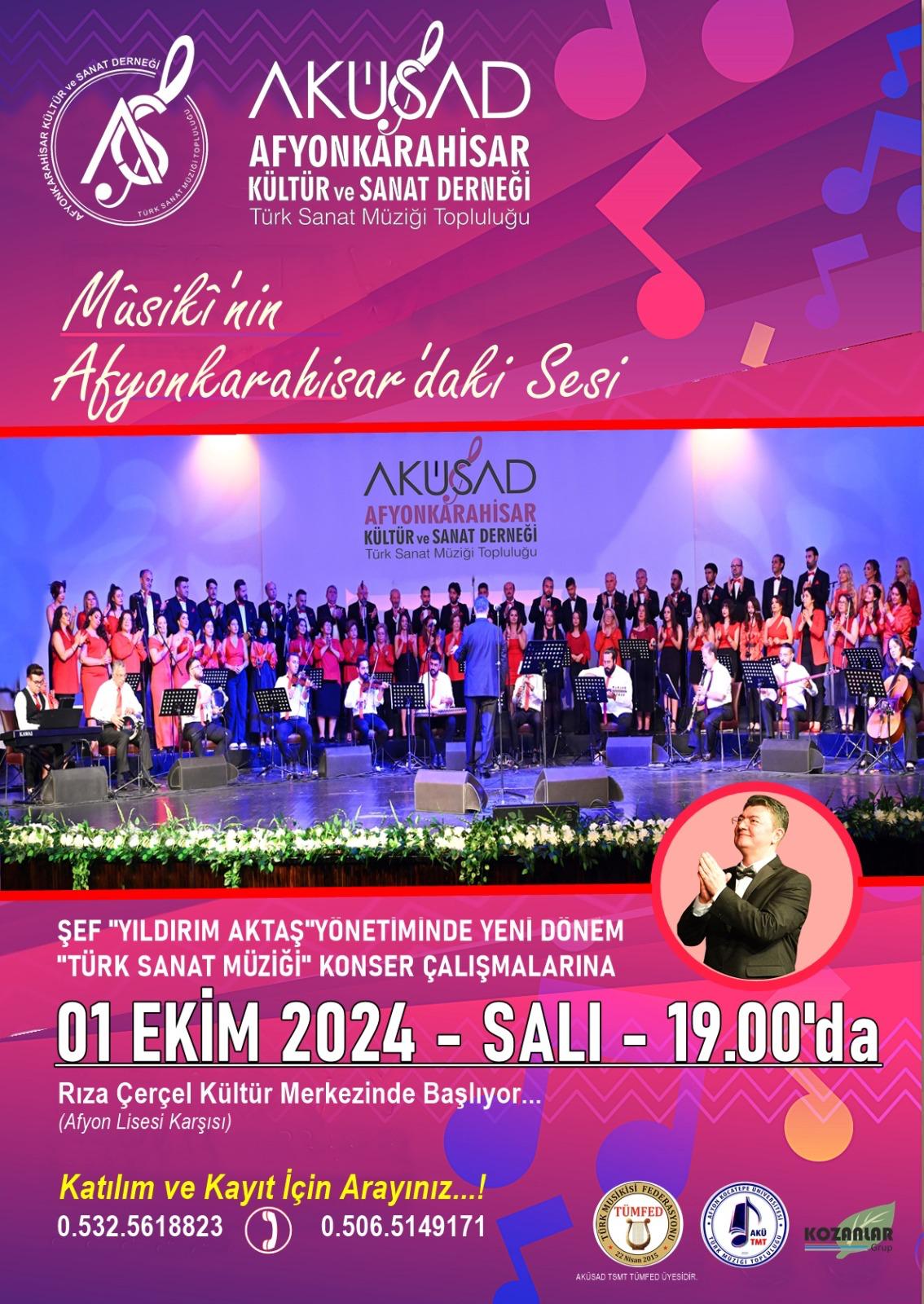 AFYONKARAHİSAR’DA TÜRK SANAT MÜZİĞİ RÜZGARI: AKÜSAD KONSER ÇALIŞMALARINA BAŞLIYOR