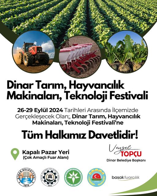 Dinar'da Tarım ve Teknoloji Festivali Düzenleniyor