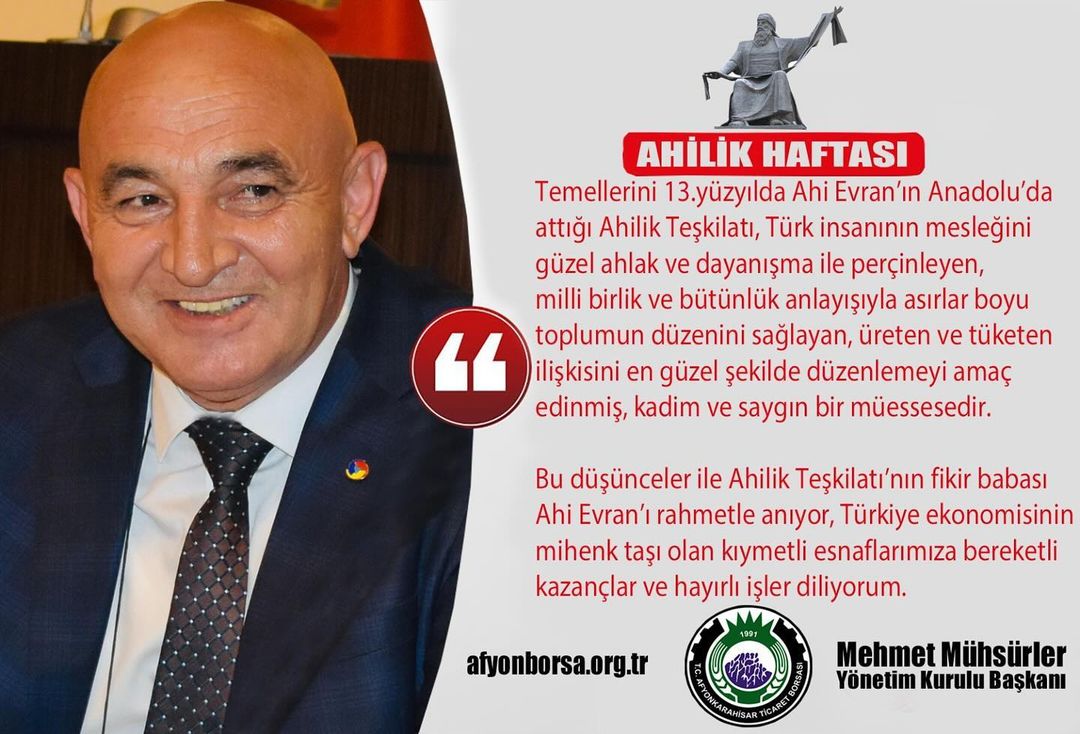 “AHİLİK ÜRETEN İLE TÜKETEN İLİŞKİSİNİ DÜZENLEYEN BİR MÜESSESEDİR”