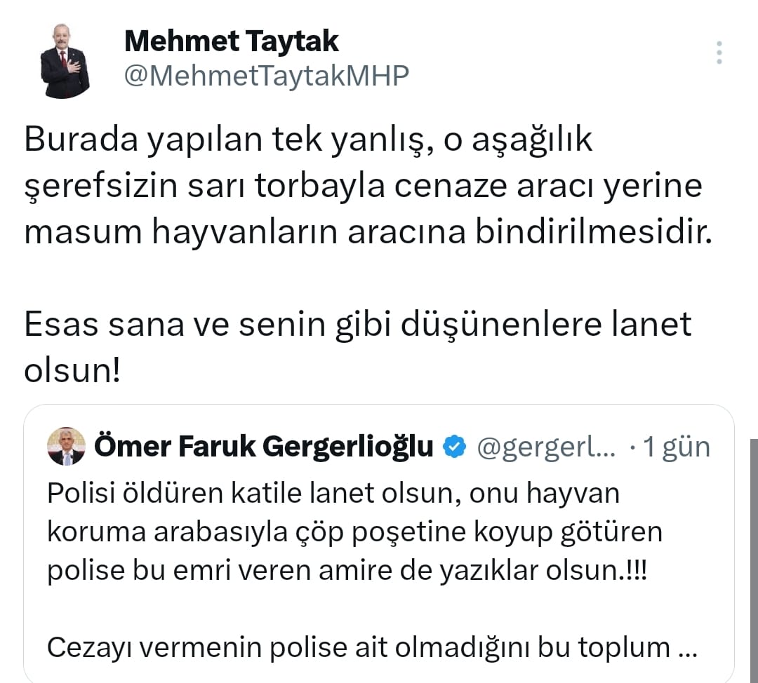 MHP'Lİ TAYTAK'TAN GERGERLİOĞLU'NA 'ÇÖP POŞETİ' CEVABI: "ESAS SANA LANET OLSUN"