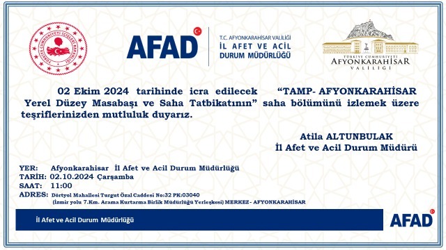 Vali Yiğitbaşı’nın Katılımıyla Afet ve Acil Durum Tatbikatı Gerçekleştirilecek