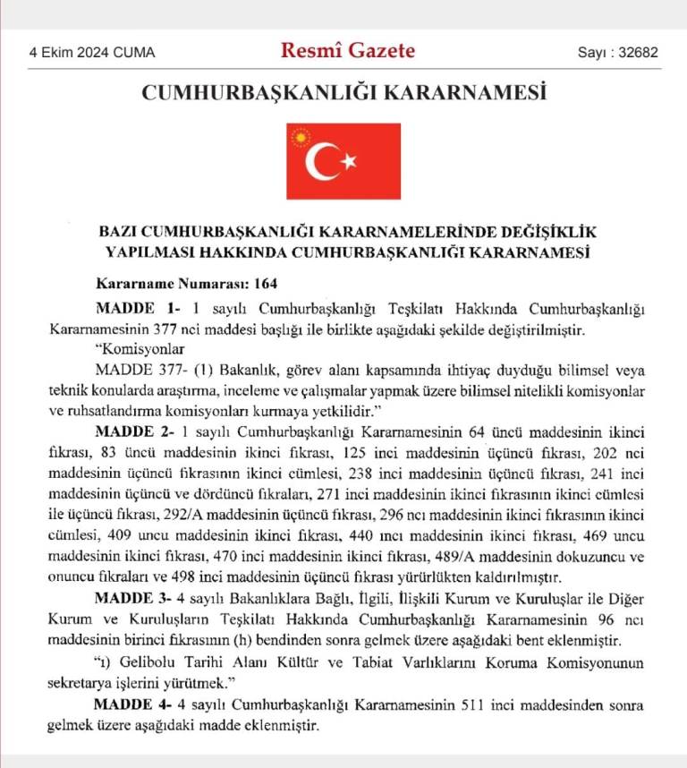 CUMHURBAŞKANLIĞI KARARNAMELERİNDE  DEĞİŞİKLİK YAPILMASI HAKKINDA CUMHURBAŞKANLIĞI KARARNAMESİ!
