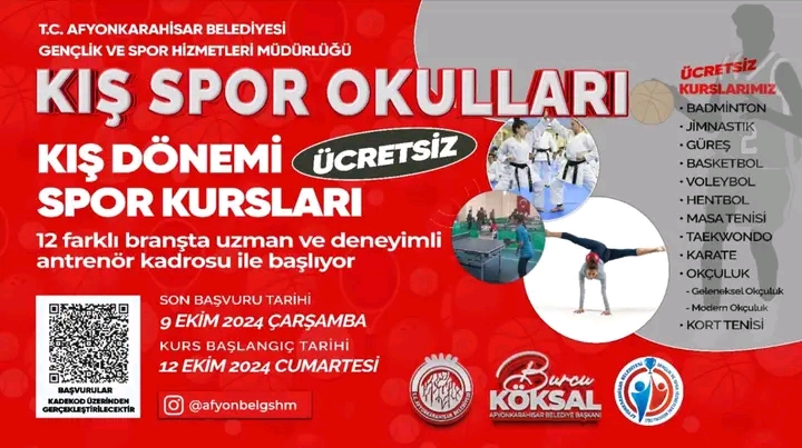 KIŞ SPOR OKULLARI 12 EKİM'DE ÜCRETSİZ OLARAK BAŞLAYACAK