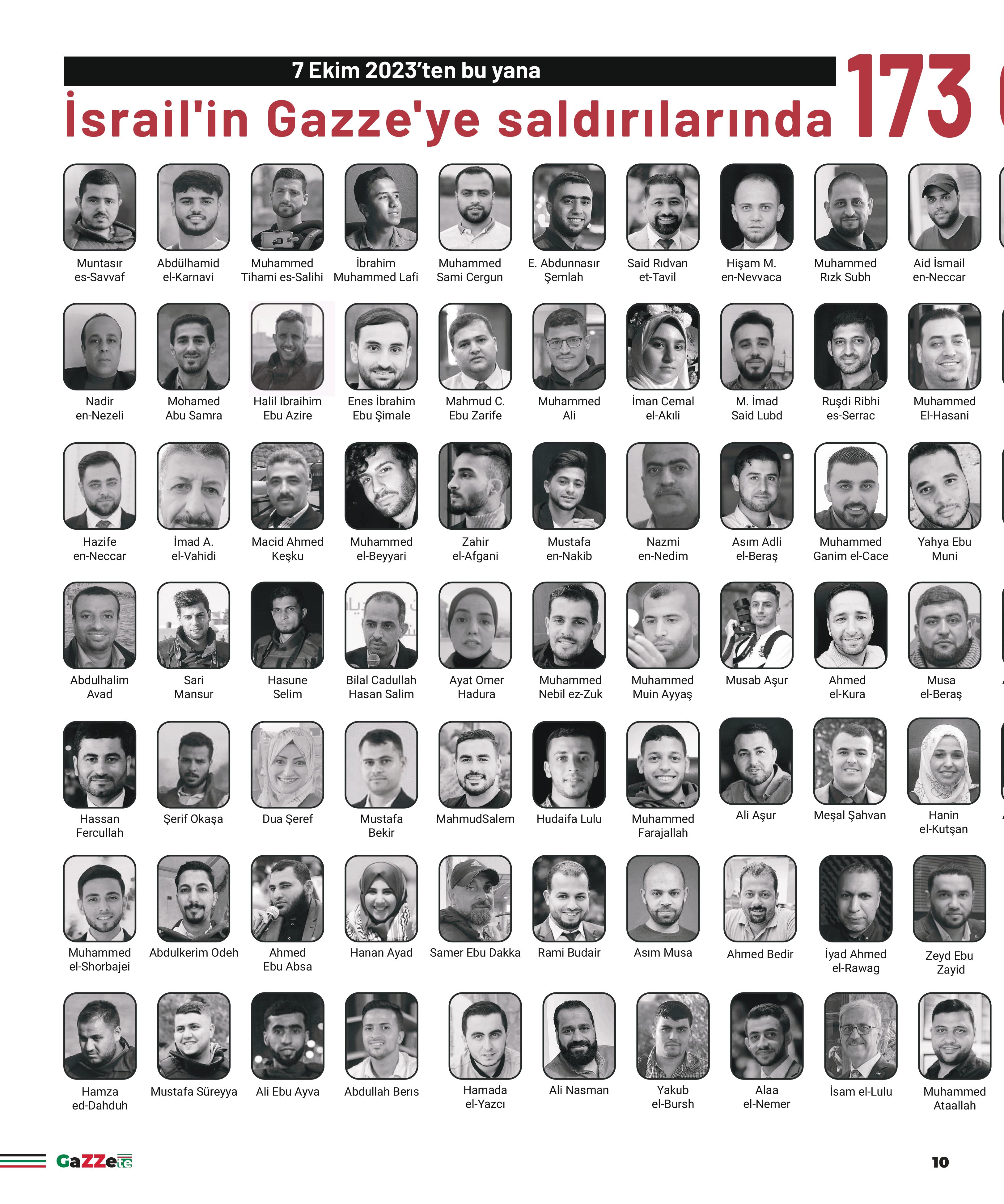 Gazze'de hayatına kaybeden gazetecilerin anısına gazete basıldı