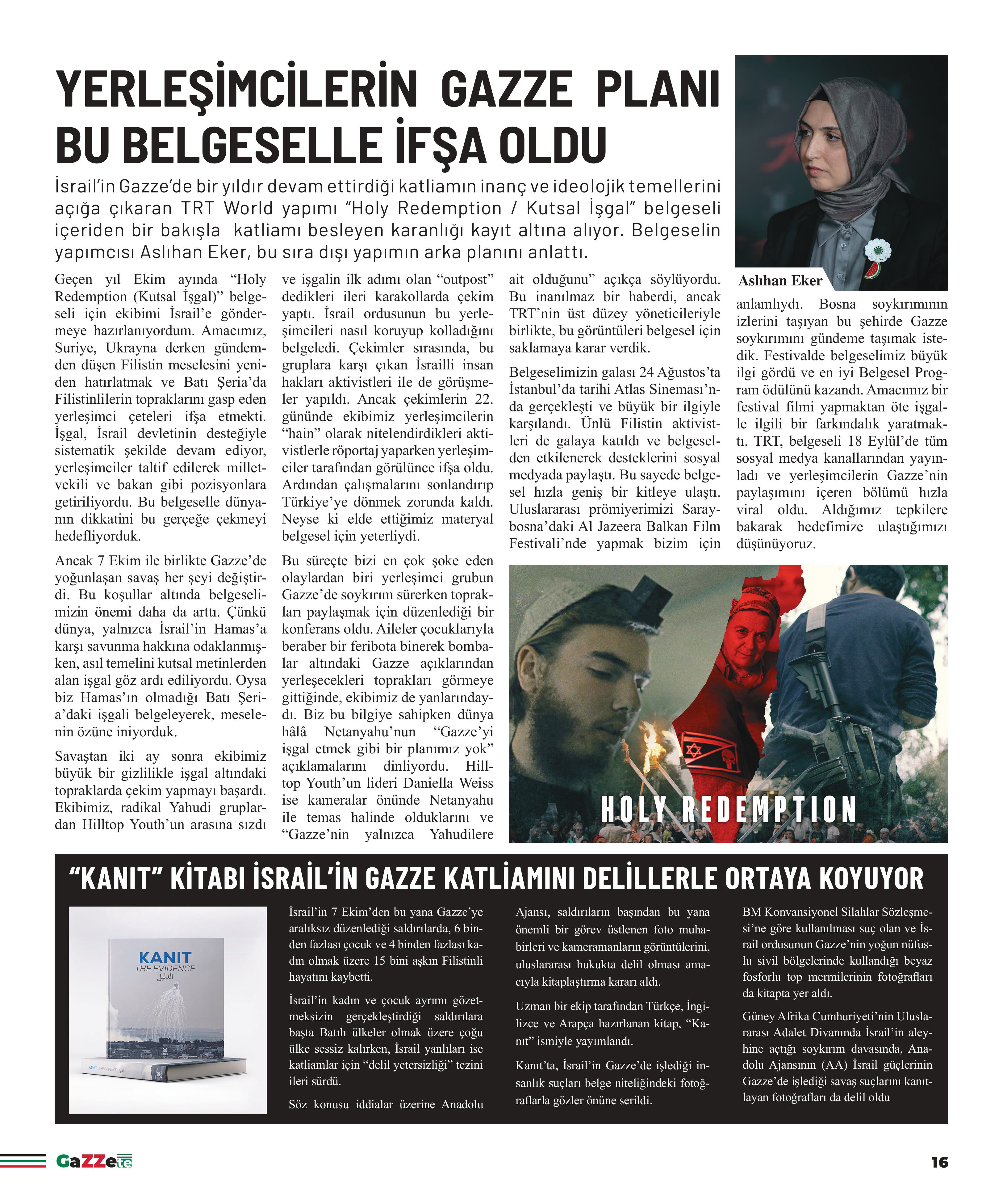 Gazze'de hayatına kaybeden gazetecilerin anısına gazete basıldı