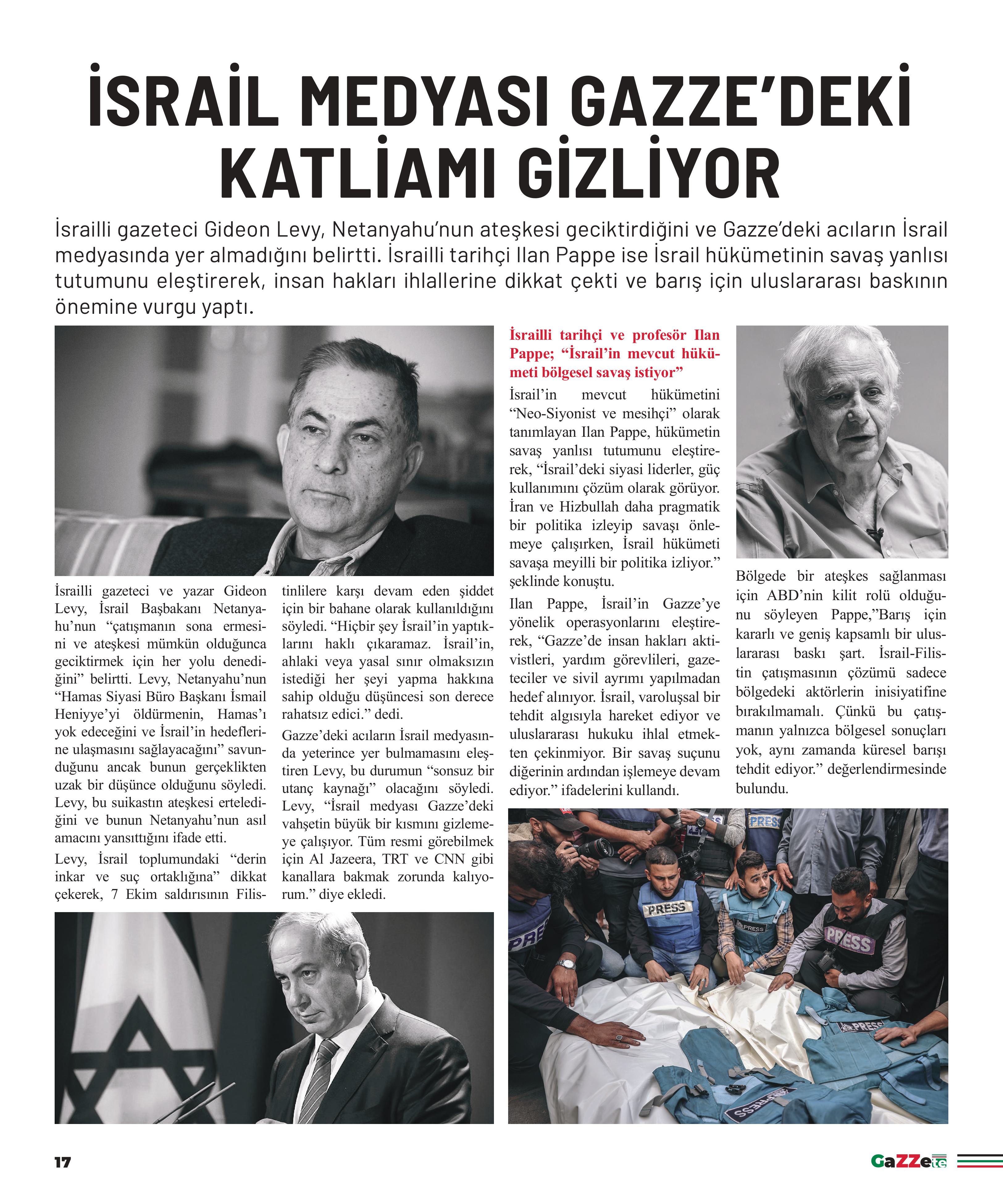 Gazze'de hayatına kaybeden gazetecilerin anısına gazete basıldı
