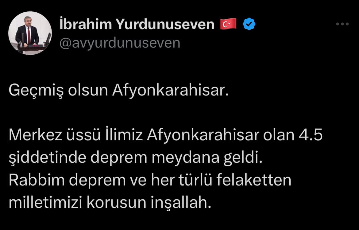 AFYONKARAHİSAR MİLLETVEKİLLERİNDEN GEÇMİŞ OLSUN MESAJLARI