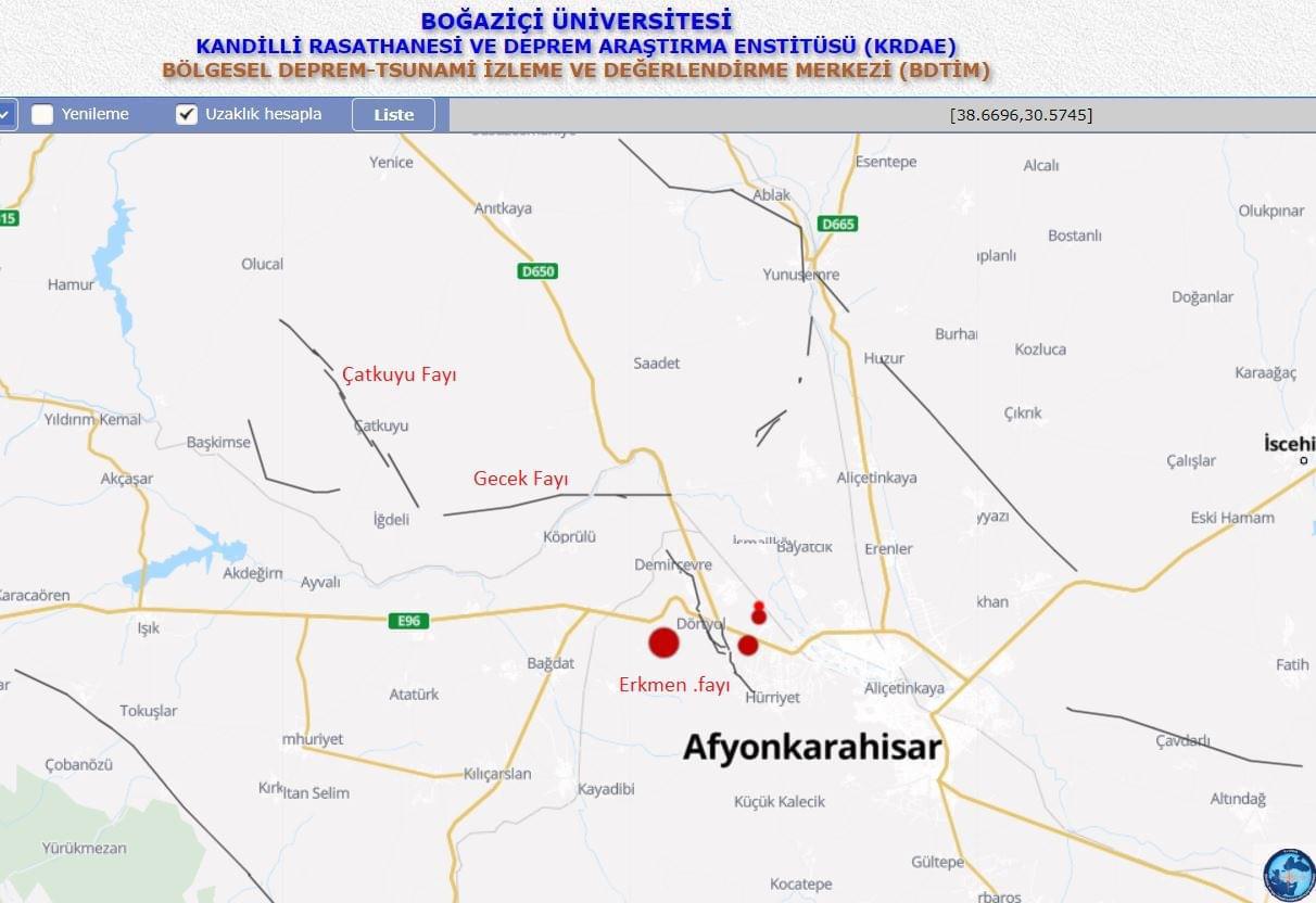 Afyonkarahisar'da Deprem Aktivitesi: Erkmen Fayı Üzerinde Meydana Gelen Sarsıntılar