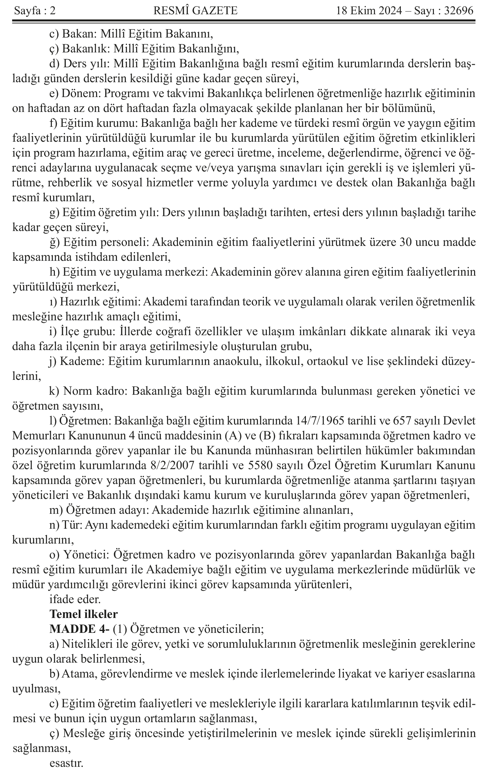 Öğretmenlik Meslek Kanunu Resmi Gazete’de Yayımlandı