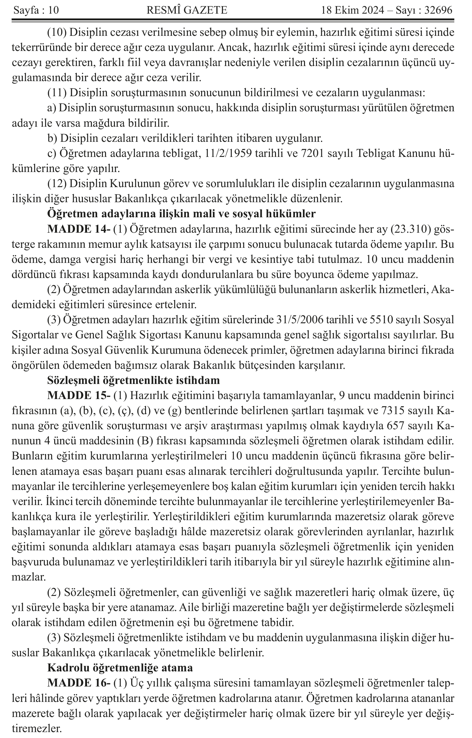 Öğretmenlik Meslek Kanunu Resmi Gazete’de Yayımlandı