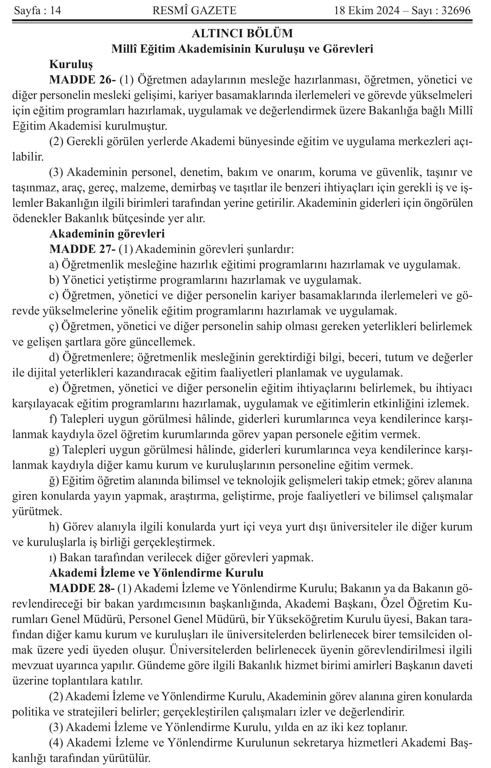 Öğretmenlik Meslek Kanunu Resmi Gazete’de Yayımlandı