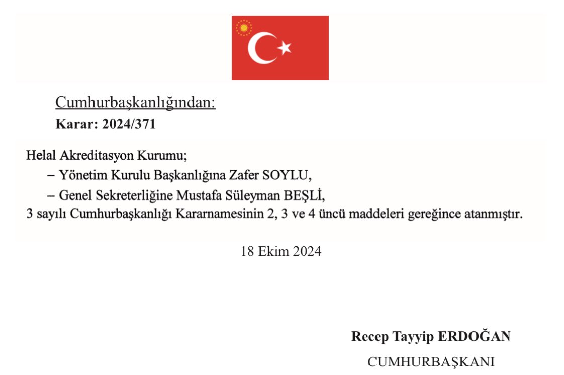 Helal Akreditasyon Kurumu'na Yeni Atamalar: Zafer Soylu ve Mustafa Süleyman Beşli Göreve Getirildi