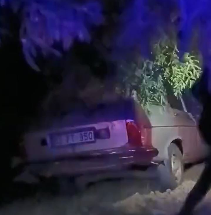 DİNAR'DA DİREKSİYON HÂKİMİYETİNİ KAYBEDEN SÜRÜCÜ AĞACA ÇARPTI