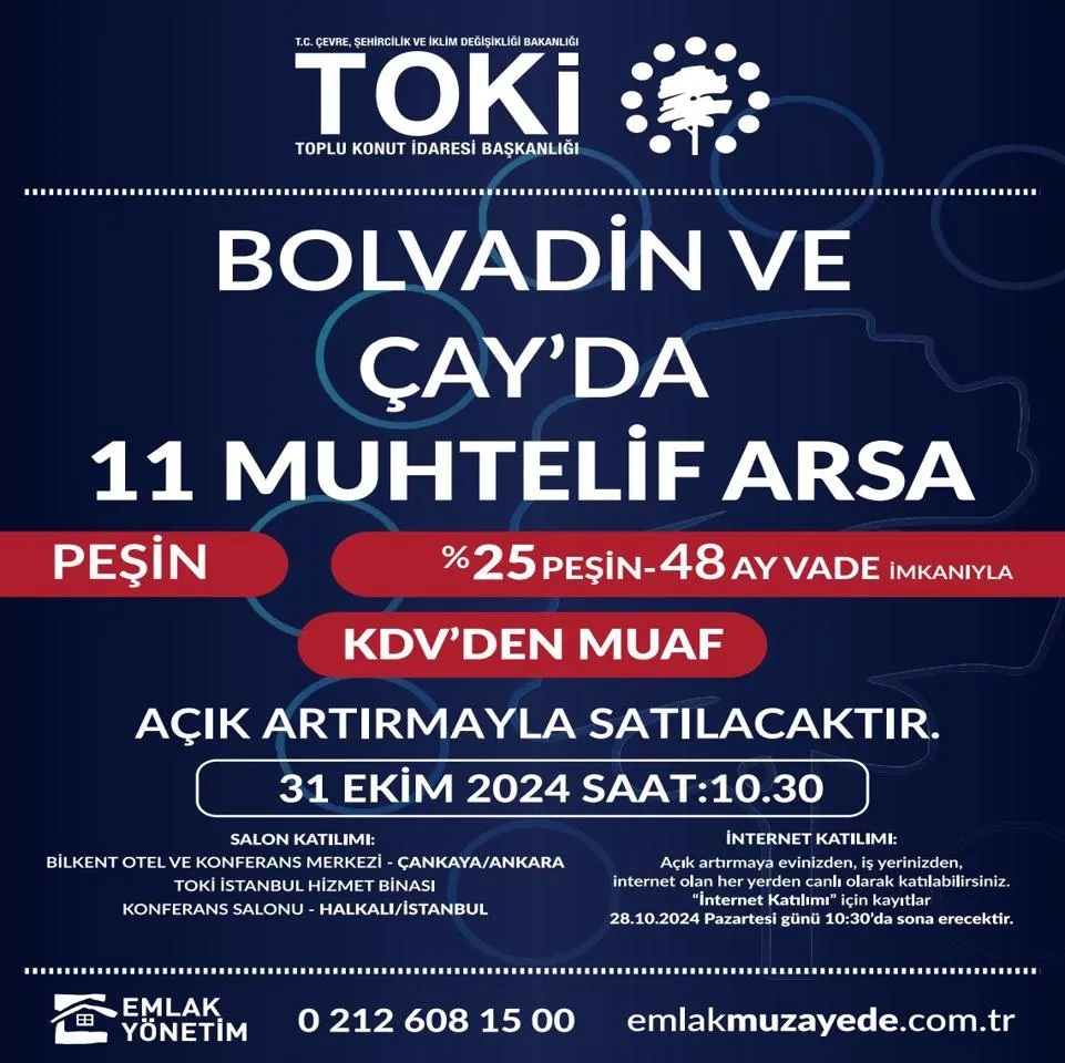 TOKİ, Bolvadin Ve Çay'da 11 Arsayı Satışa Çıkardı!