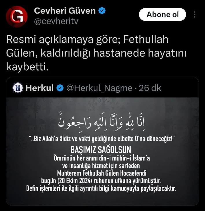 SON DAKİKA... FETÖ ELEBAŞI FETHULLAH GÜLEN ÖLDÜ