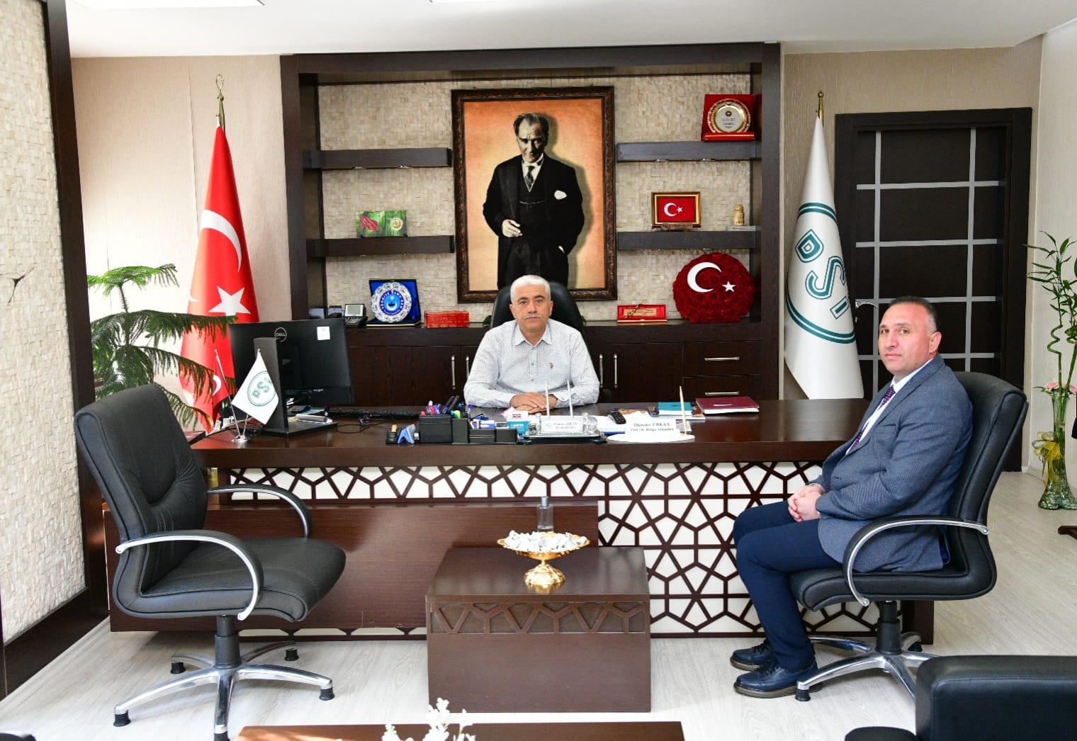 BAŞKAN KANTARTOPU, MÜDÜR ERKAN’I ZİYARET ETTİ