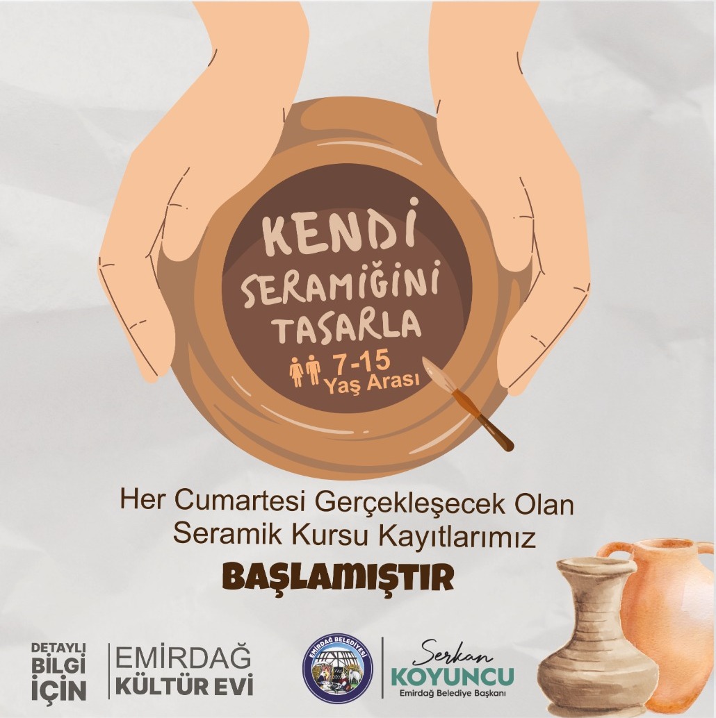 'Kendi Seramiğini Tasarla'  Emirdağ Belediyesi'nden Çocuklara Seramik Kursu Fırsatı