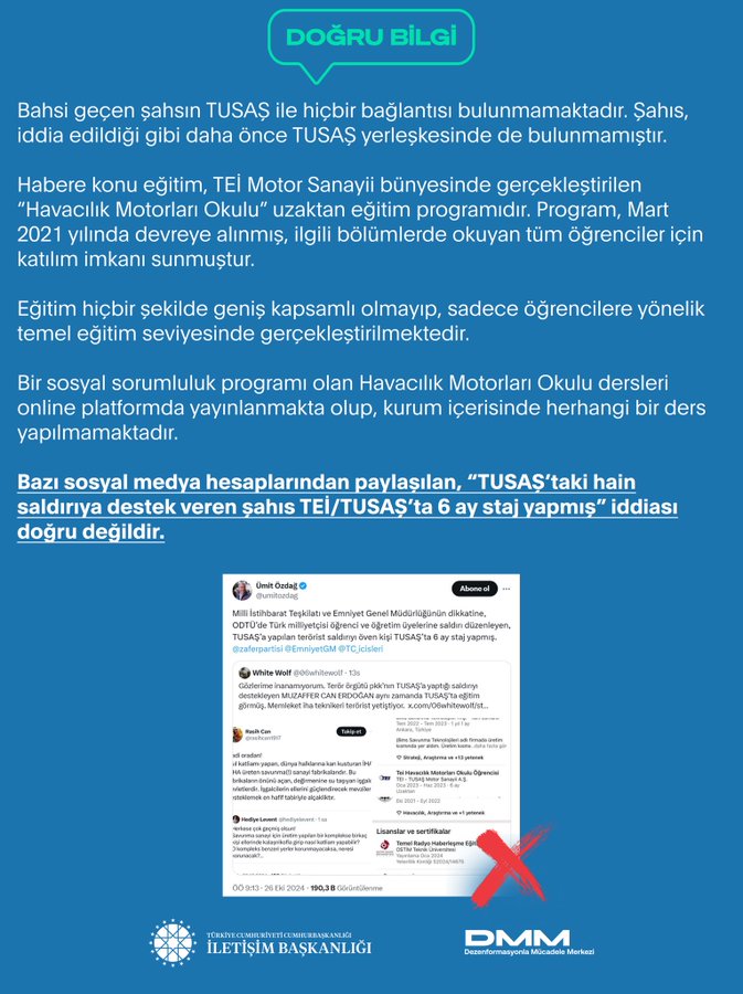 DMM 'TUSAŞ'A İLİŞKİN O İDDİALARI YALANLADI