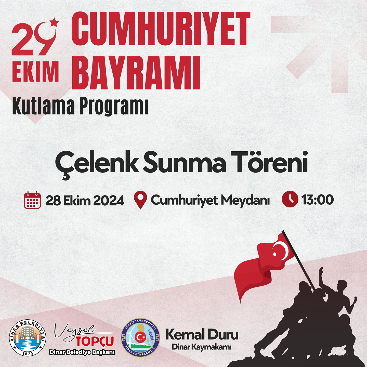 Dinar’da Cumhuriyet Bayramı Coşkusu