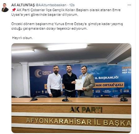 Başkan Altuntaş’tan Başkan Uysal’a Tebrik
